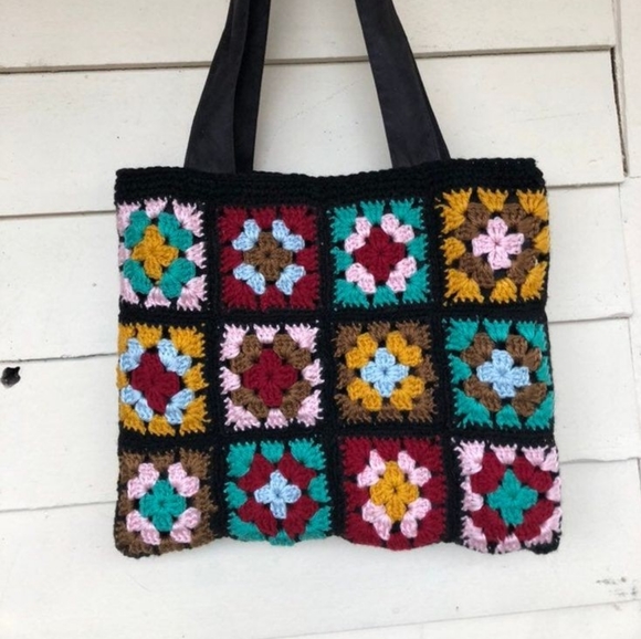 ♥️ Summer totes♥Granny square vintage bag - Picture 5 of 7